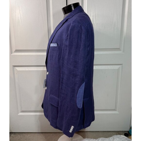 NWT Cremieux Classics Linen Sportcoat Blazer Jacket MENS Size XL Elbow Patches - Picture 14 of 14